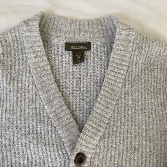 Grey Knit Cardigan w/ Wooden Buttons - Picture 2 of 2
